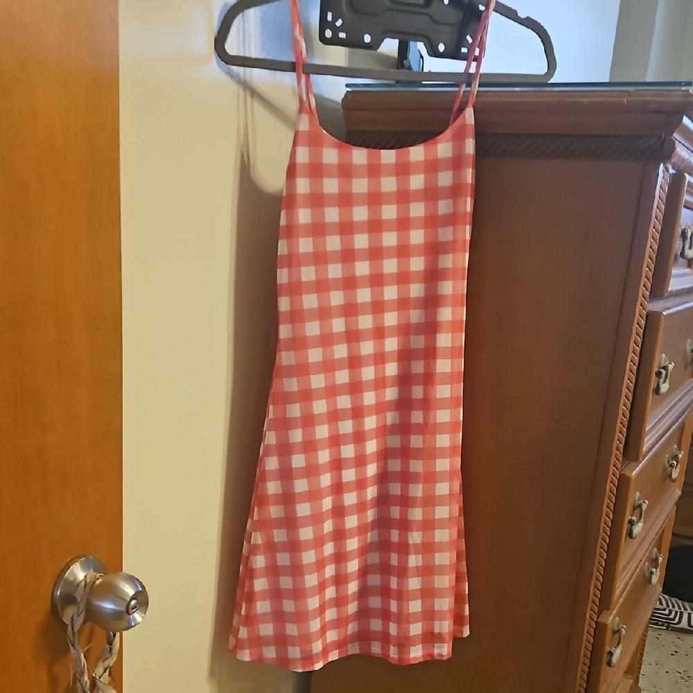 Charming Pink Checkered Kids Dress
